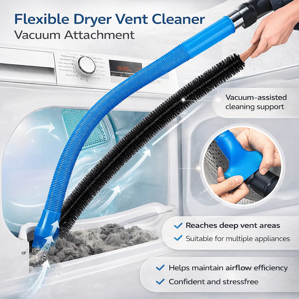 Flexible Dryer Vent Cleaning Brush Long Reach Lint Removal Tool 114cm - Image 5