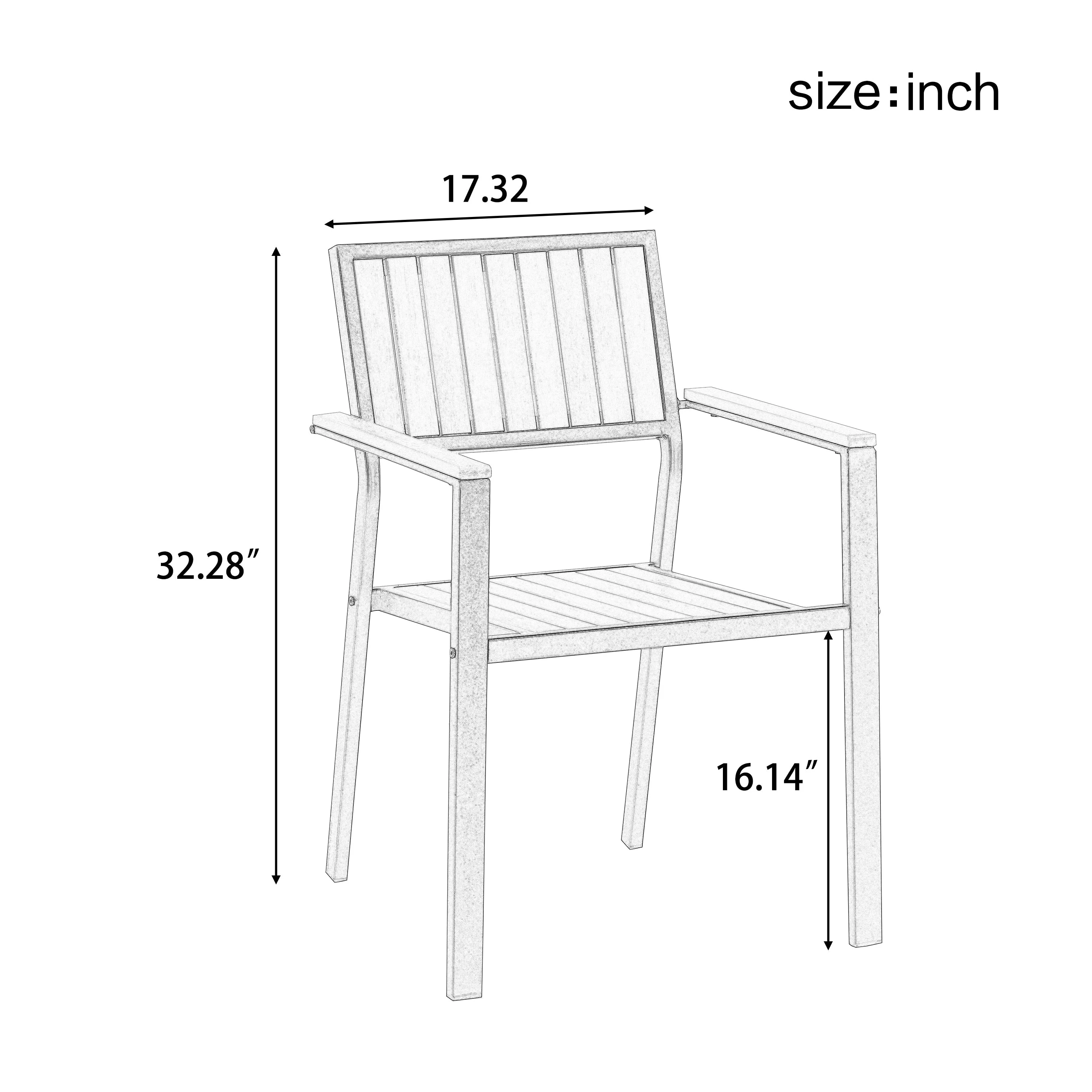 Flexible Outdoor Dining Set with Extendable Table and Six Chairs - Image 21