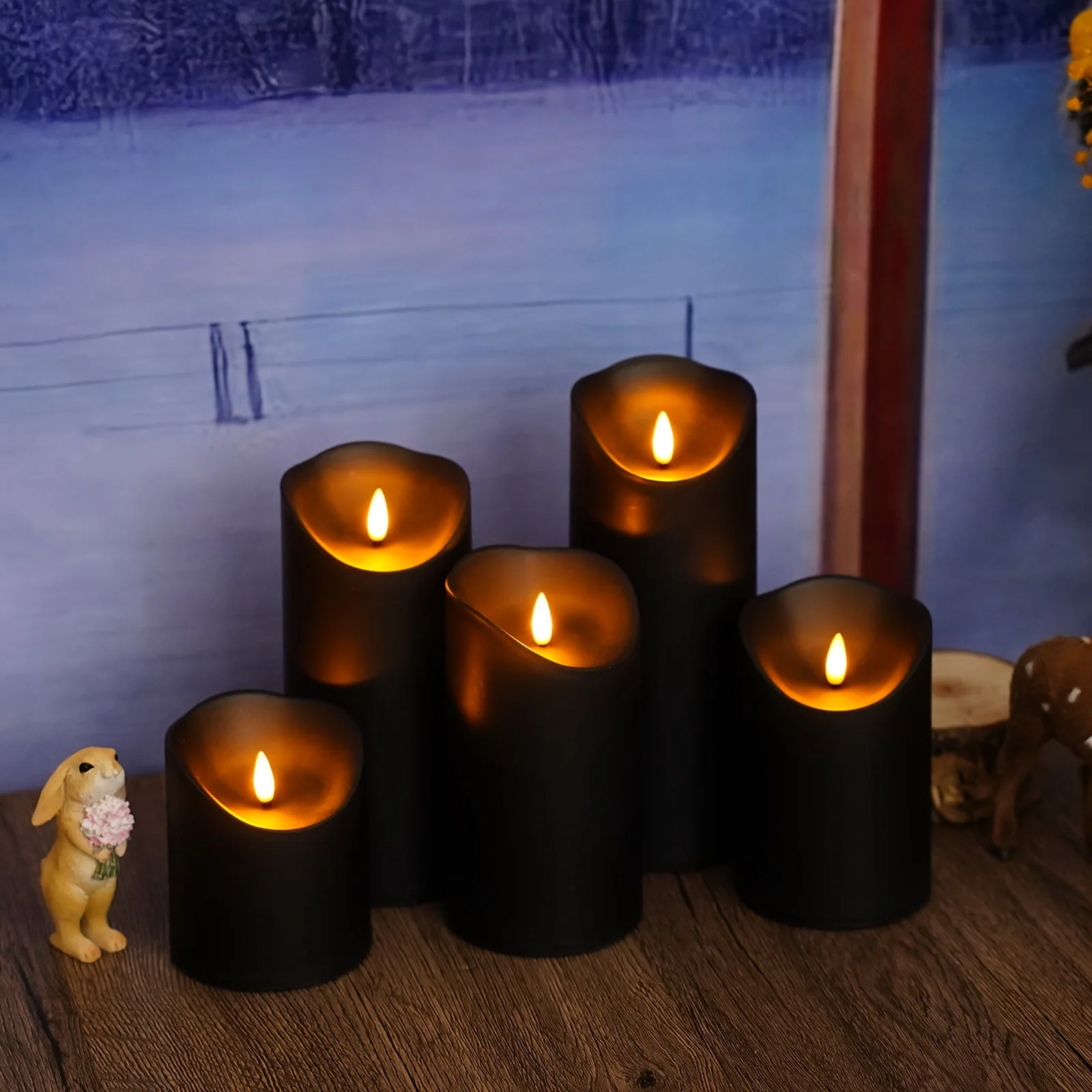 Flickering Flameless LED Candles – 9pcs Set w/ Remote & Timer for Decoration - Image 5