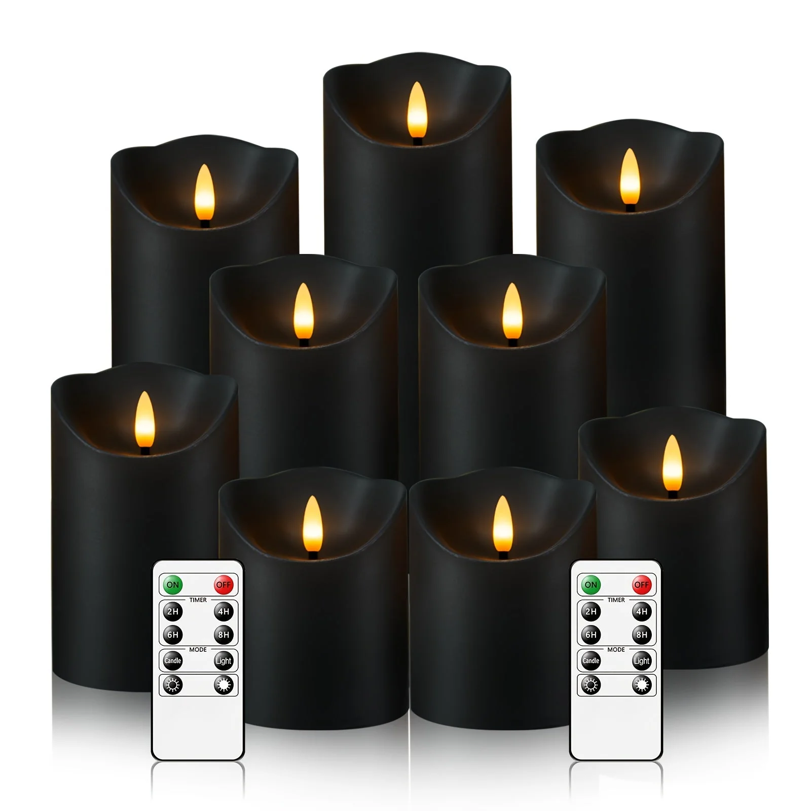 Flickering Flameless LED Candles – 9pcs Set w/ Remote & Timer for Decoration - Image 8