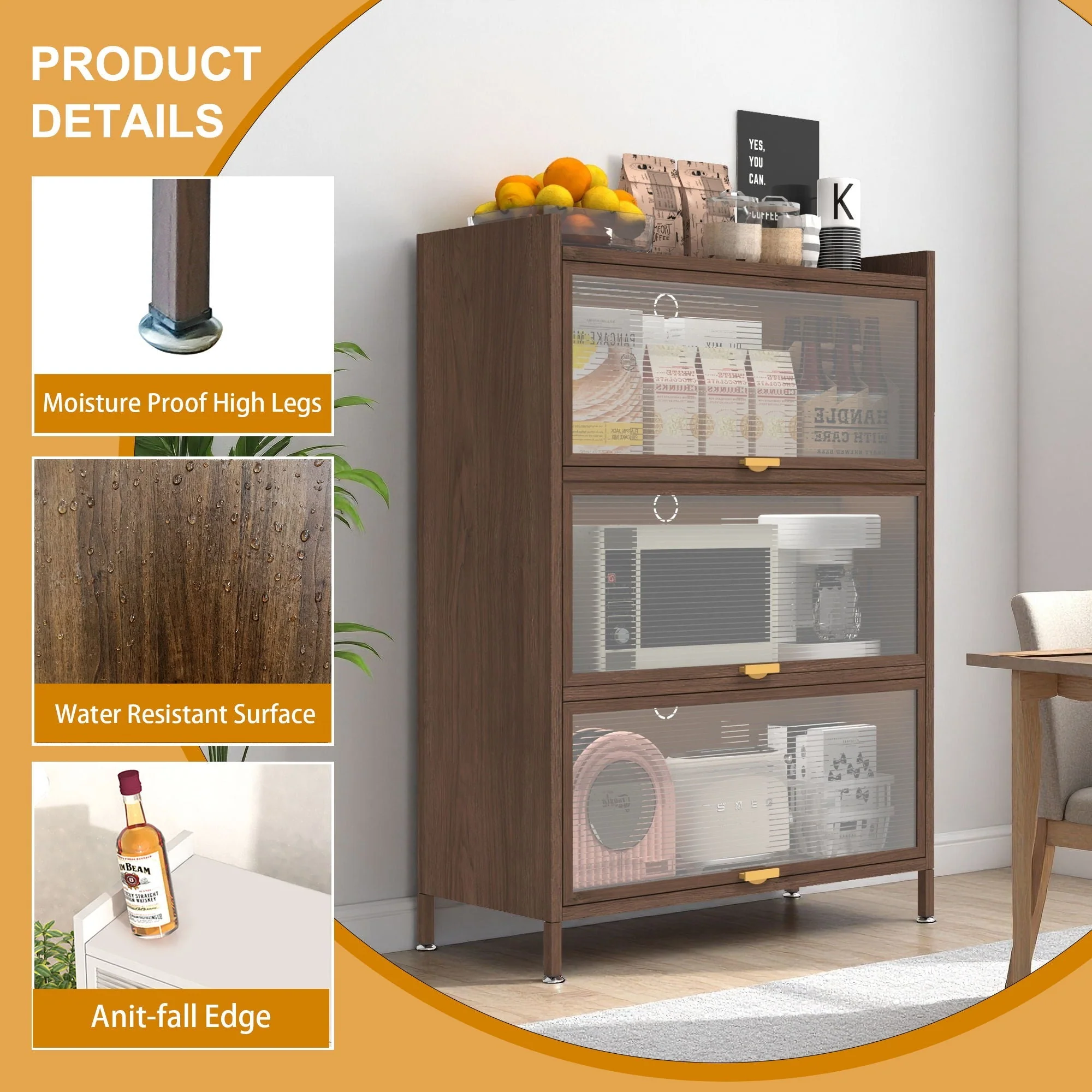 Flip Doors Cabinet, With Ample Storage Space - Image 4