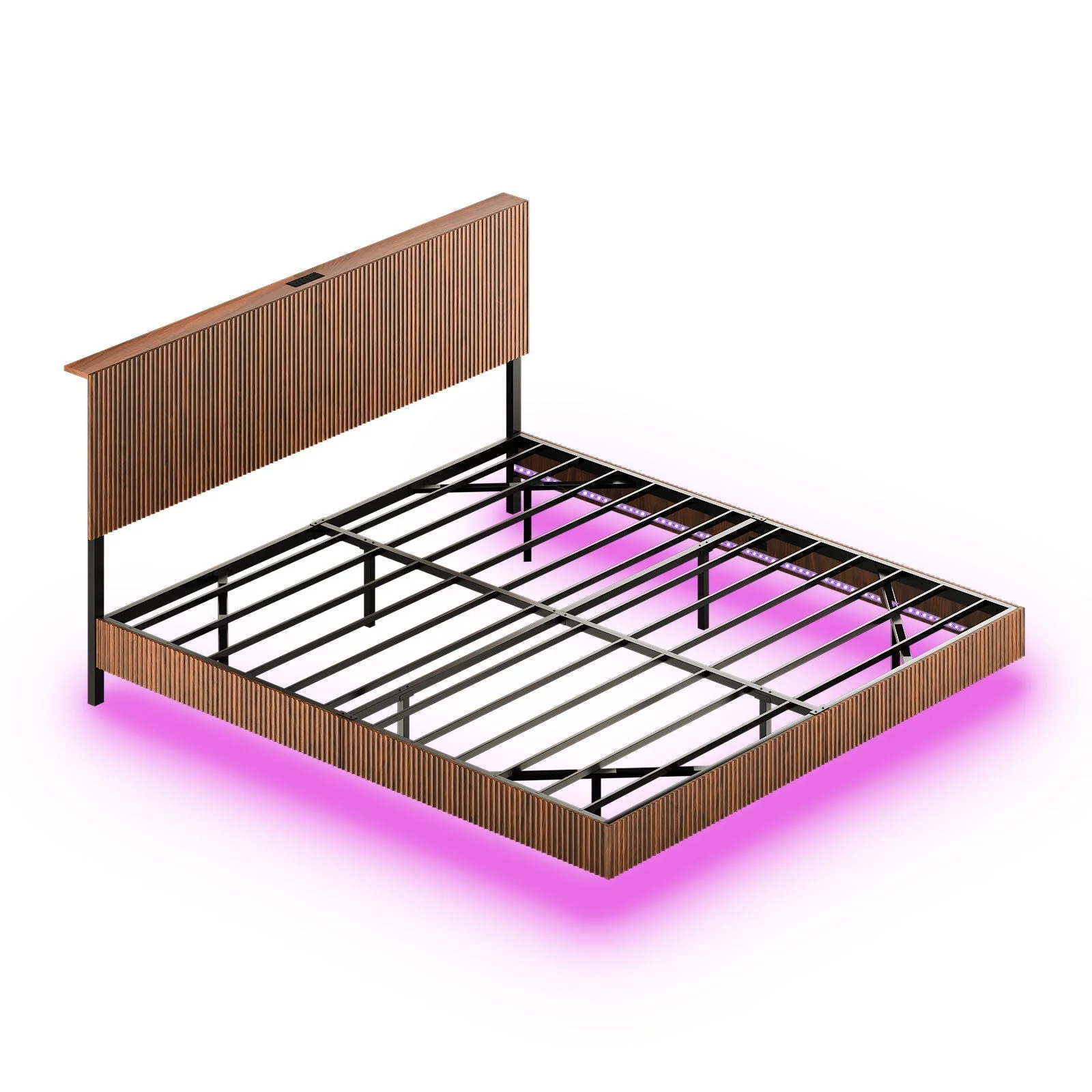 Floating Bedstead With Charging Station And LED Lights - Image 2