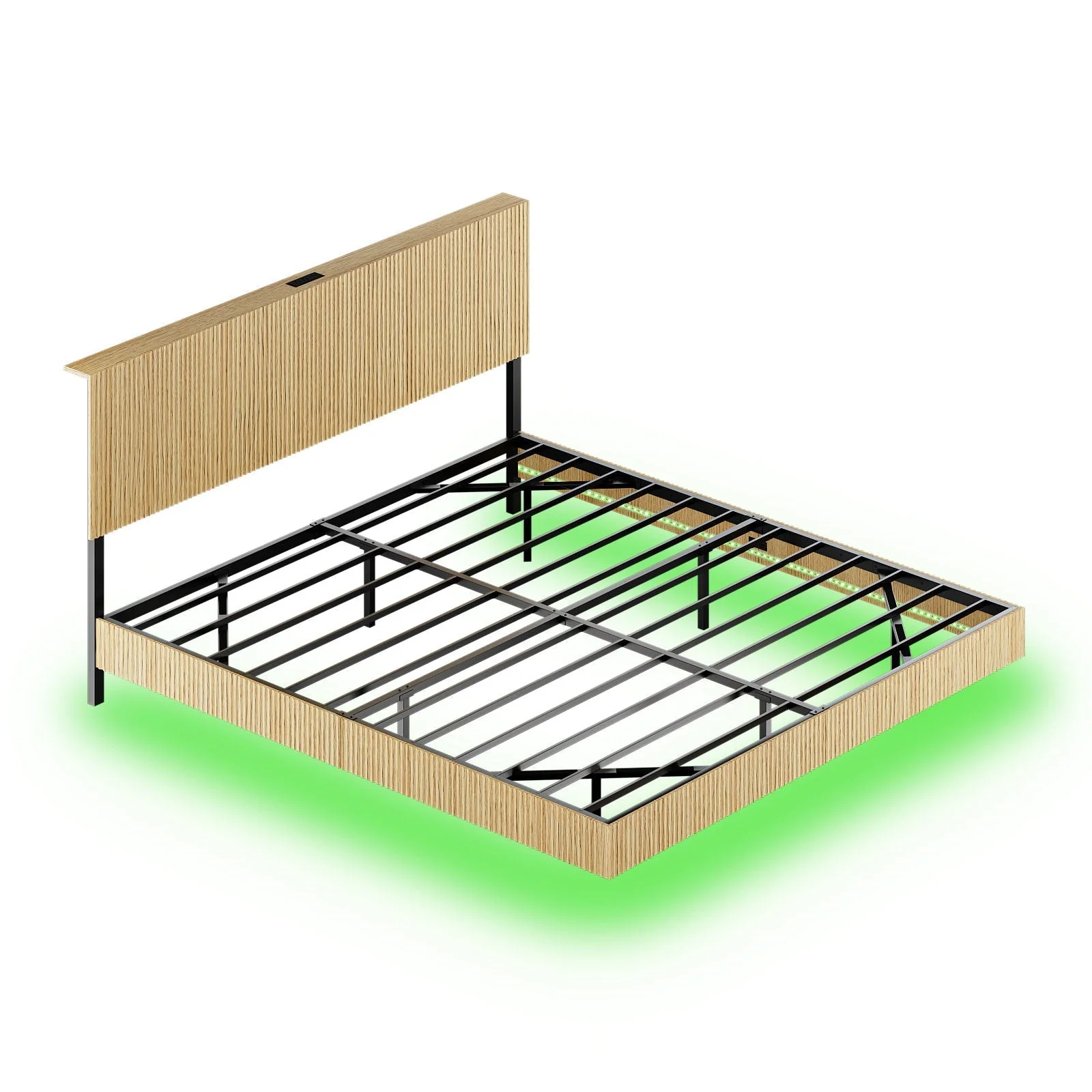 Floating Bedstead With Charging Station And LED Lights - Image 3