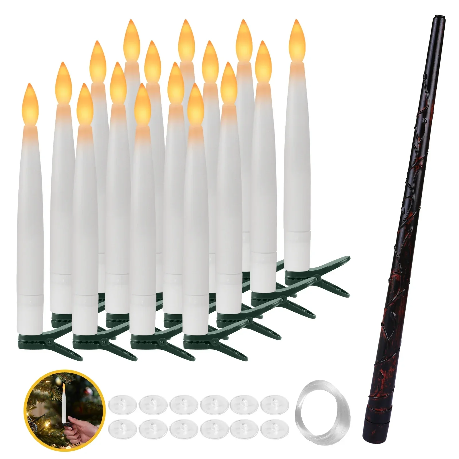 Floating LED Candles with Remote – Flameless Flickering Taper Candles for Decor - Image 7
