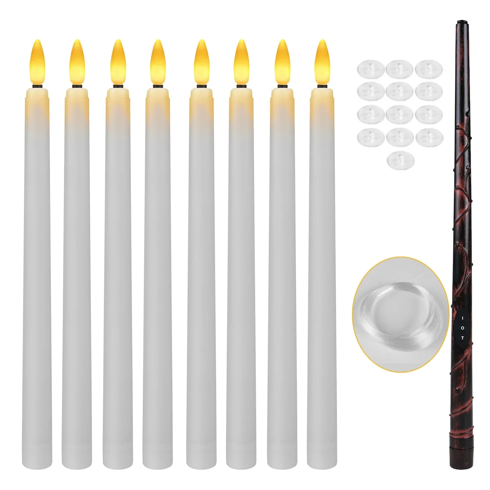 Floating LED Candles with Remote – Flameless Flickering Taper Candles for Decor - Image 9