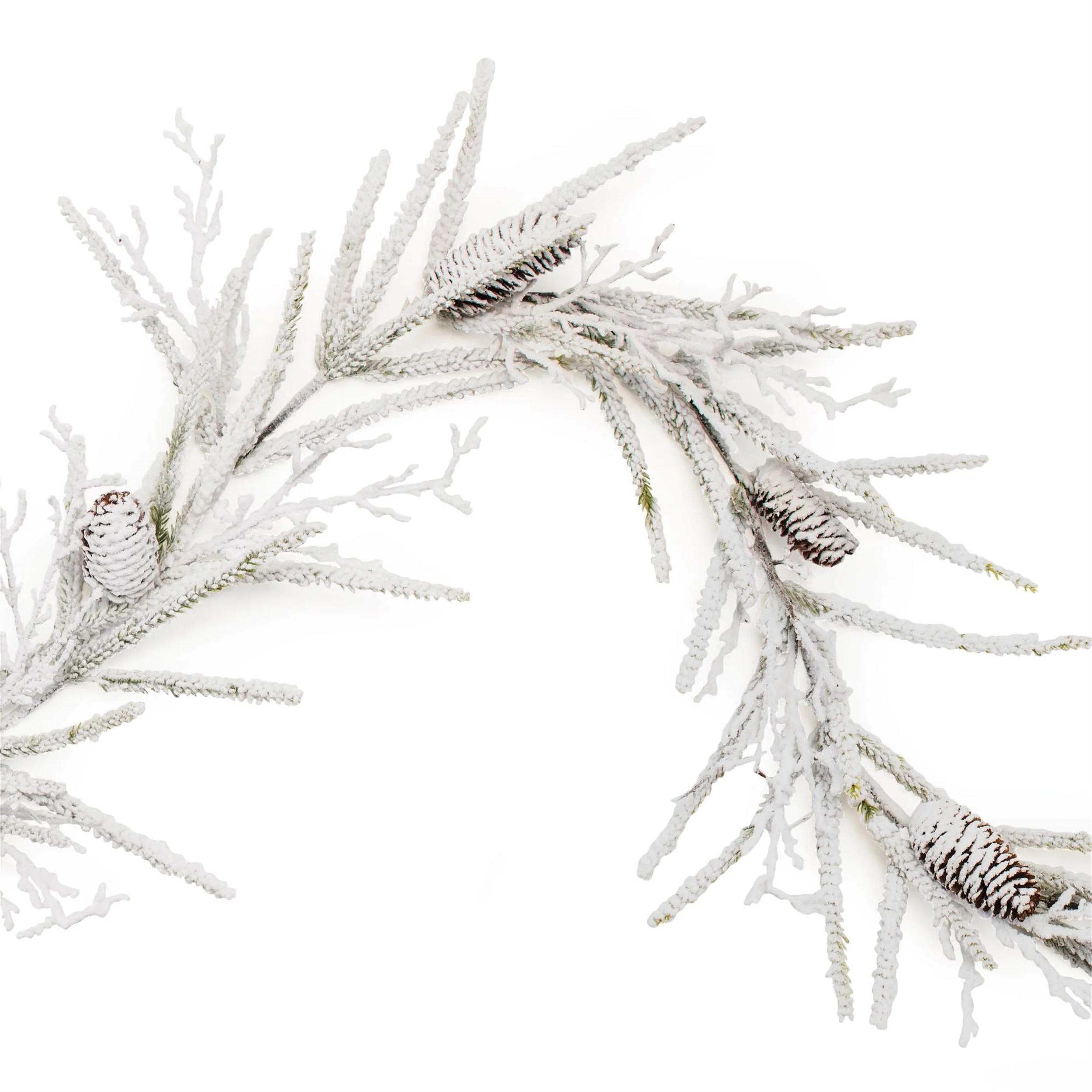 Flocked Pine and Pinecone Garland 6'L - Image 2