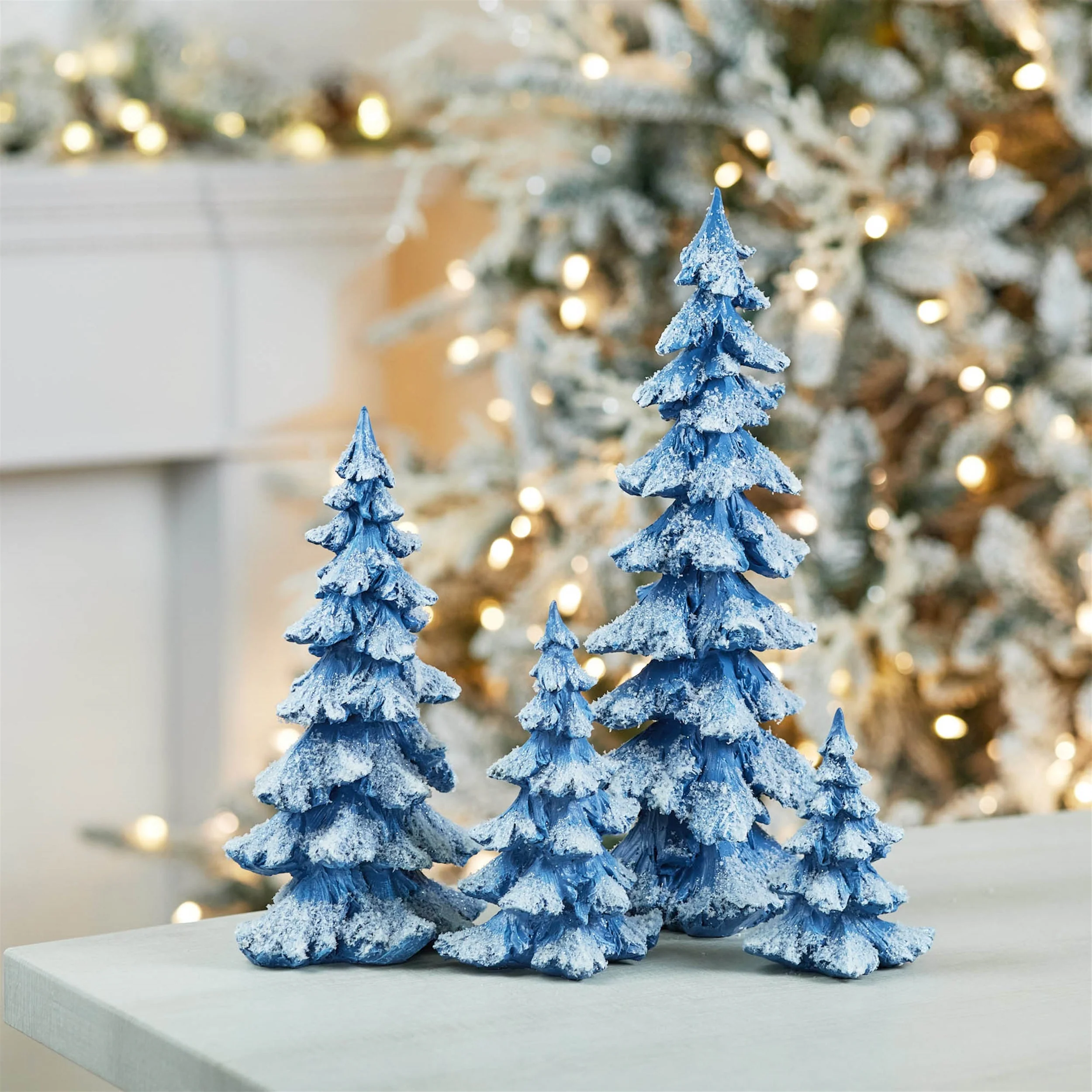 Flocked Pine Tree (Set of 4) - Image 2