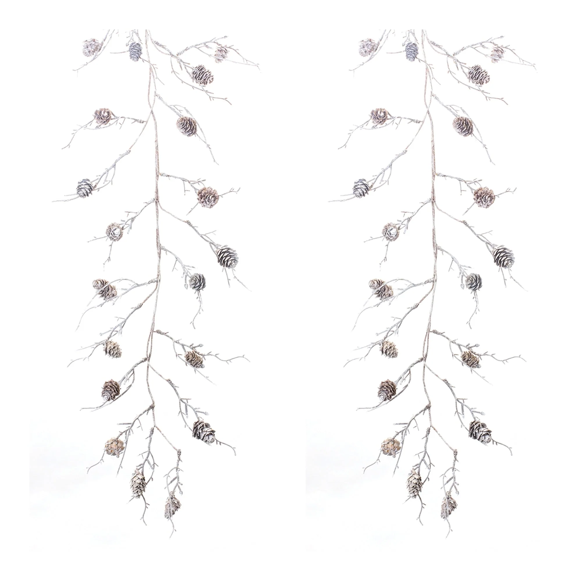 Flocked Pinecone Twig Garland (Set of 2) - Image 2