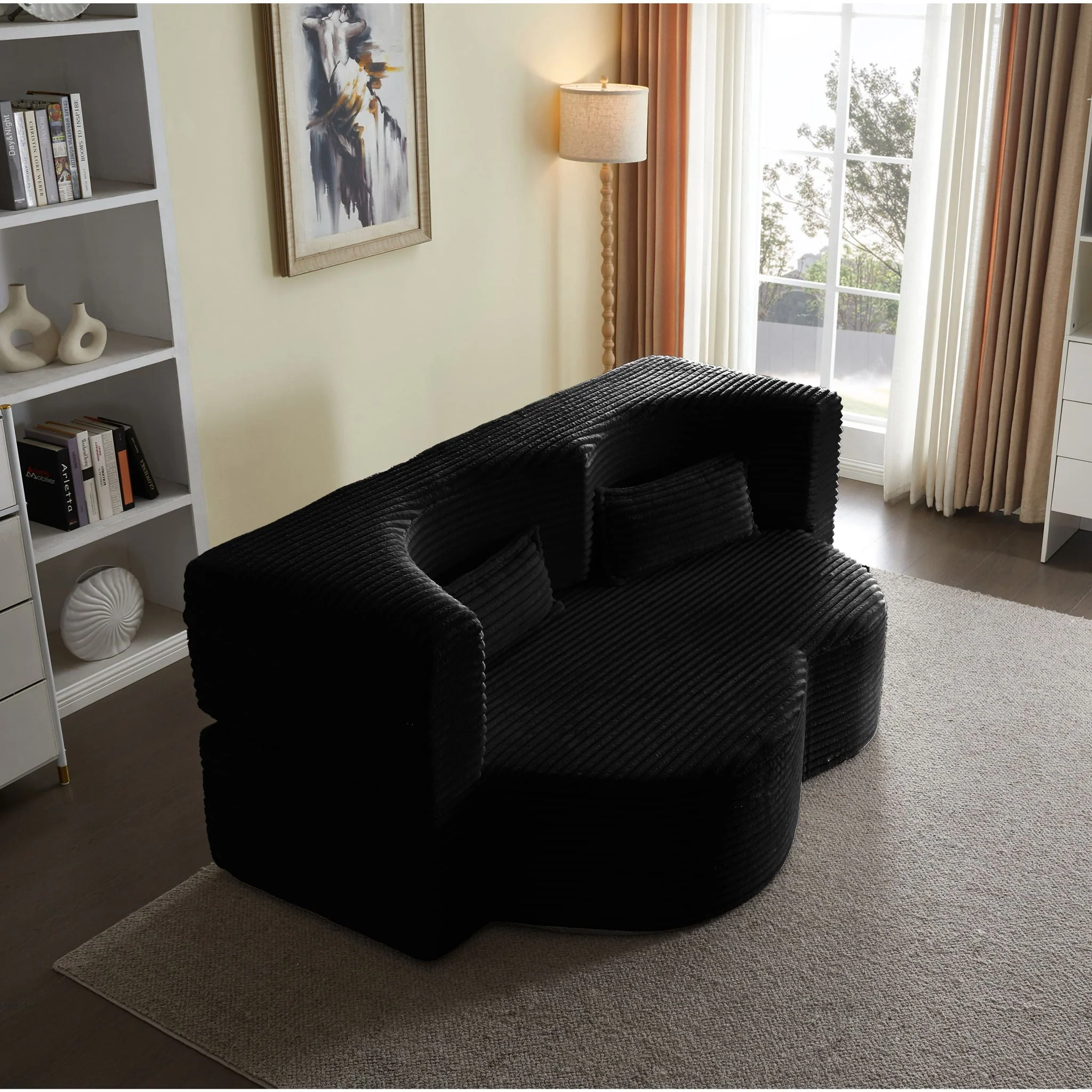 Floor Convertible Sleeper Sofa Bed With 2 Pillows - Image 11