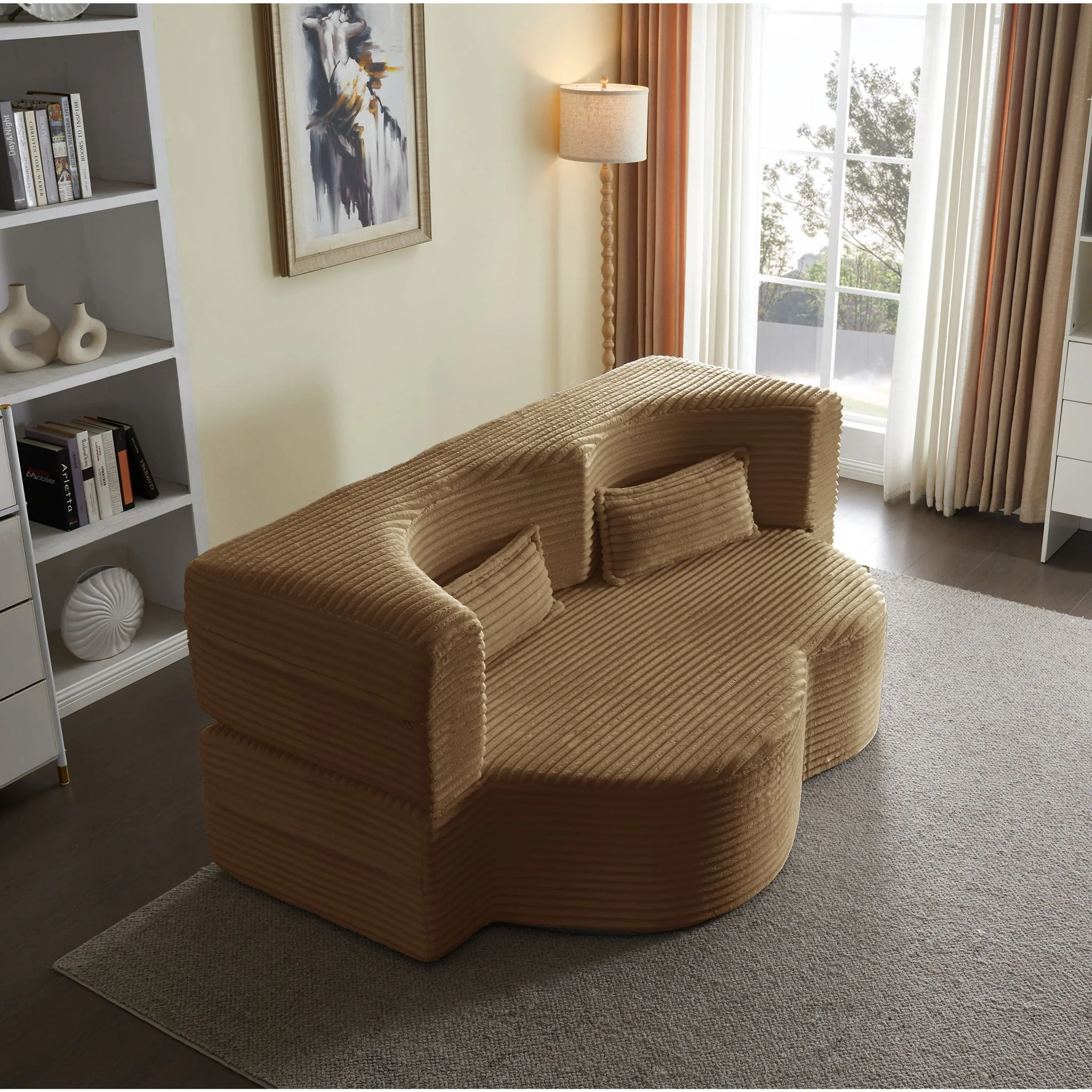Floor Convertible Sleeper Sofa Bed With 2 Pillows - Image 15