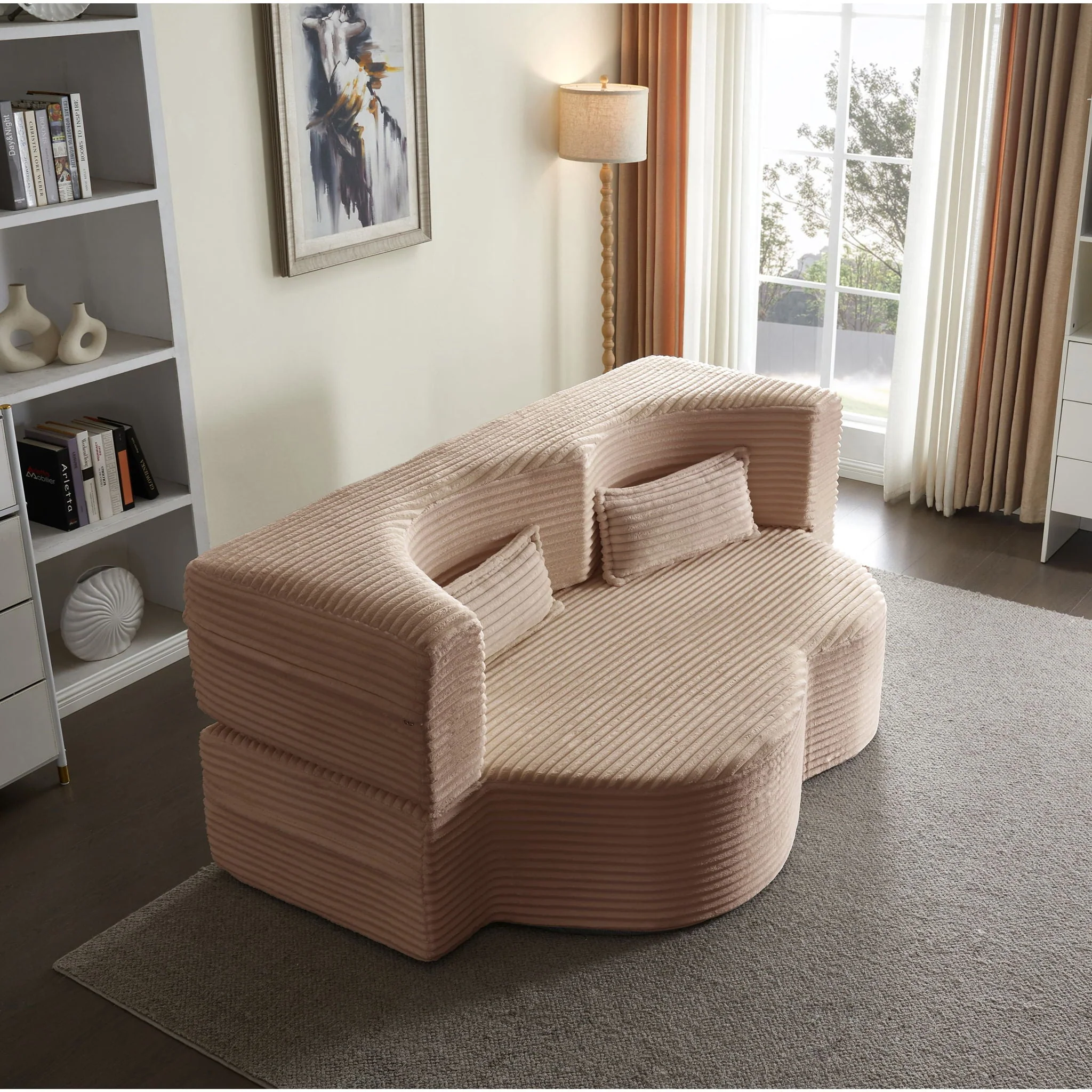 Floor Convertible Sleeper Sofa Bed With 2 Pillows - Image 19