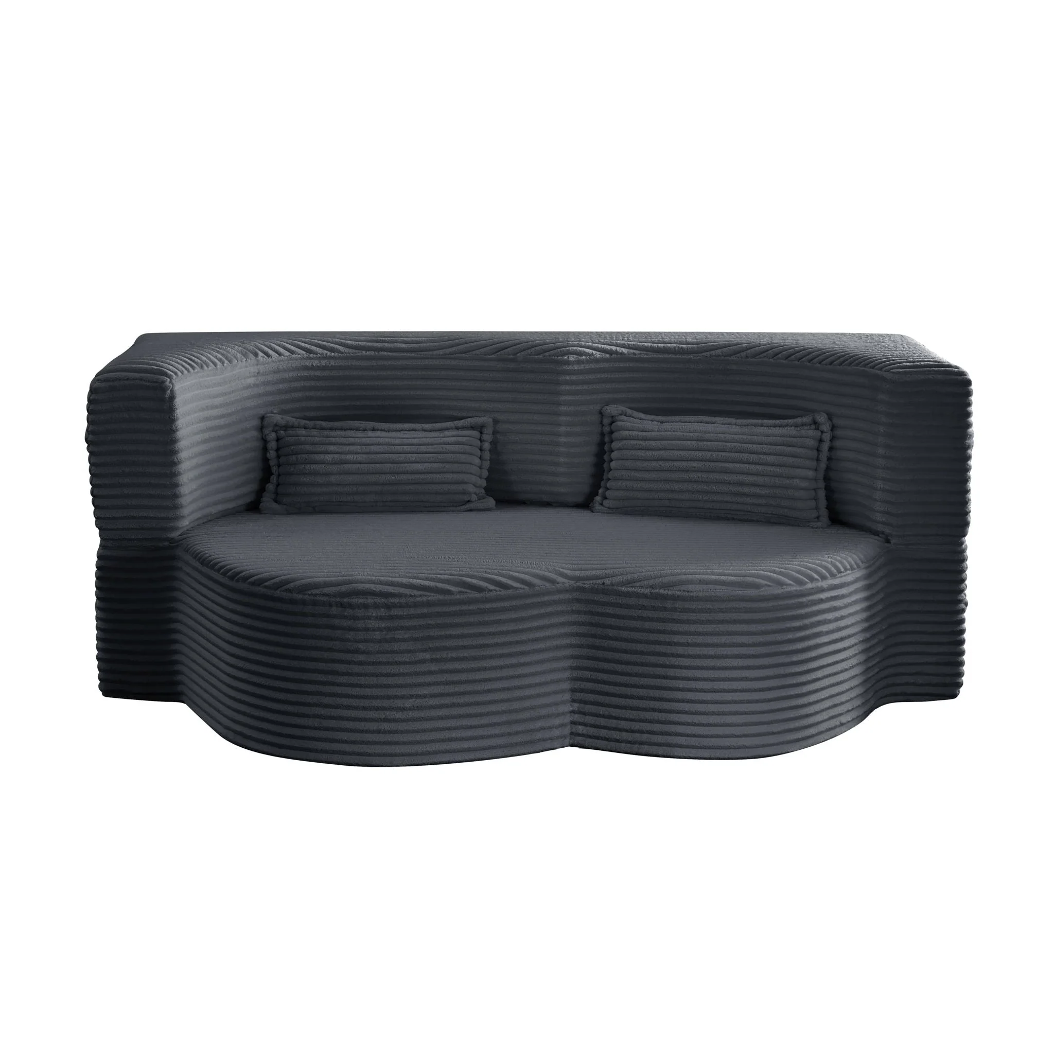 Floor Convertible Sleeper Sofa Bed With 2 Pillows - Image 2
