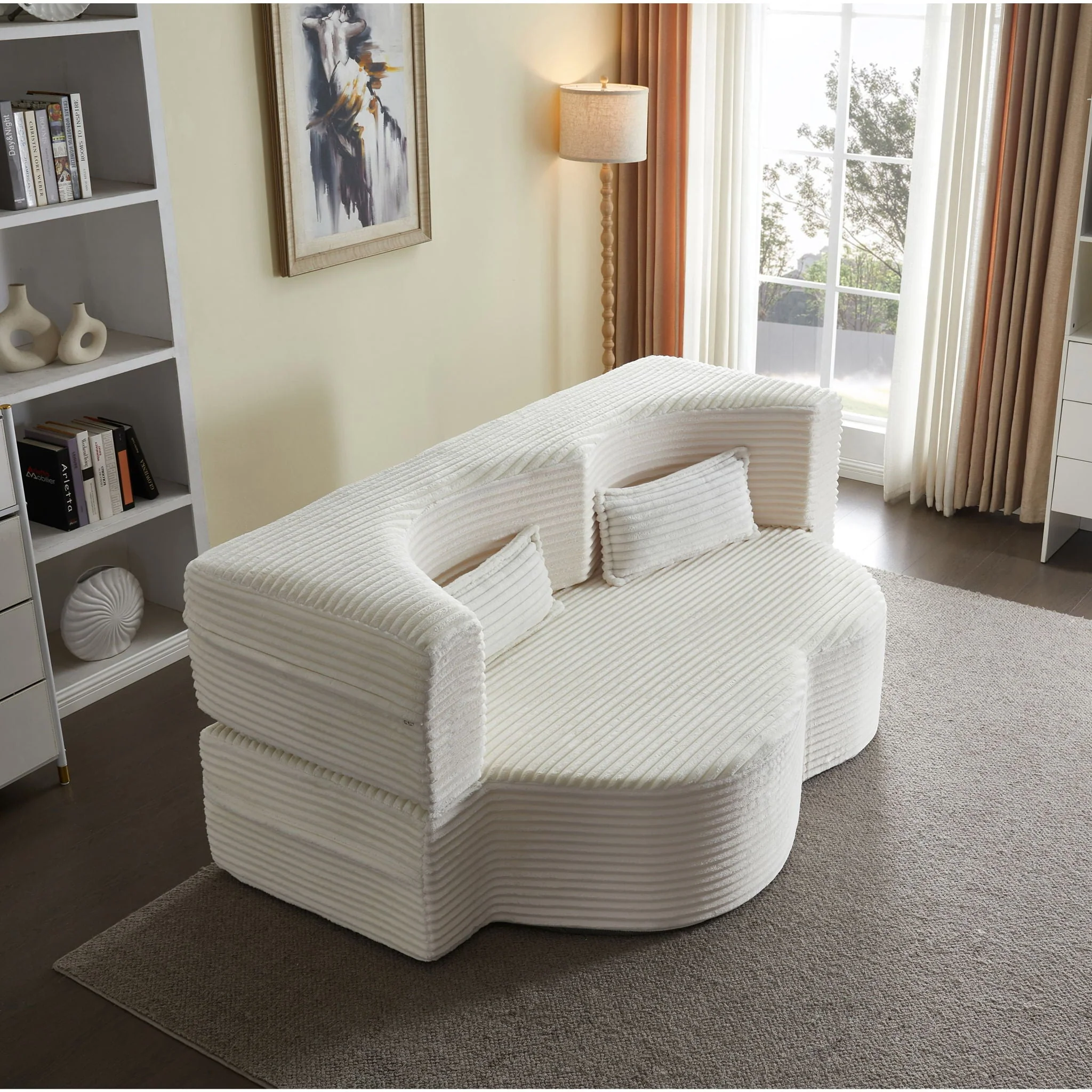 Floor Convertible Sleeper Sofa Bed With 2 Pillows - Image 20