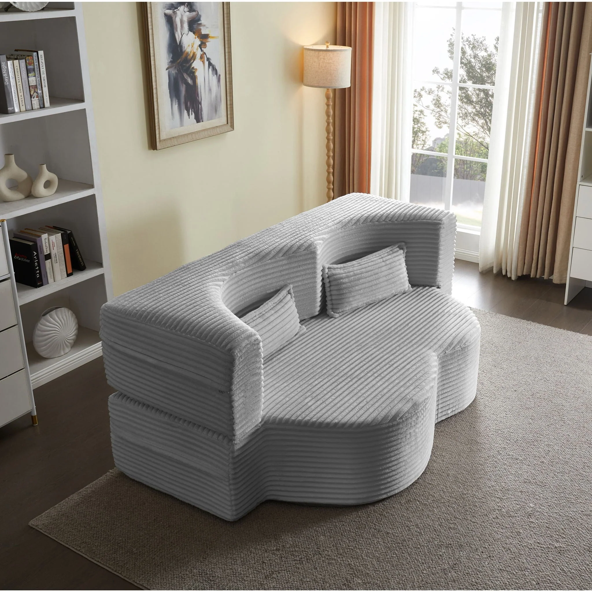 Floor Convertible Sleeper Sofa Bed With 2 Pillows - Image 24