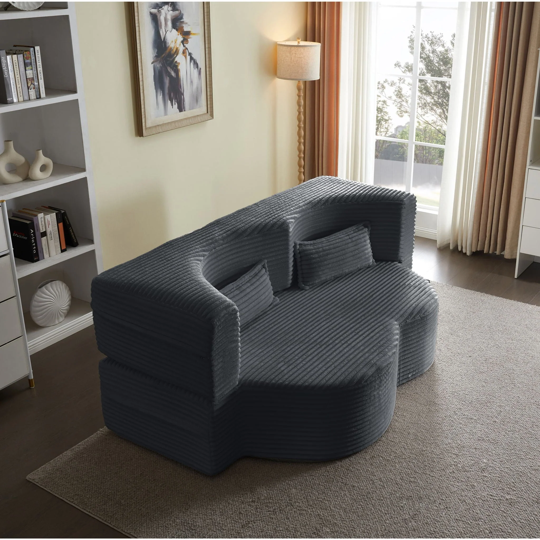 Floor Convertible Sleeper Sofa Bed With 2 Pillows - Image 8