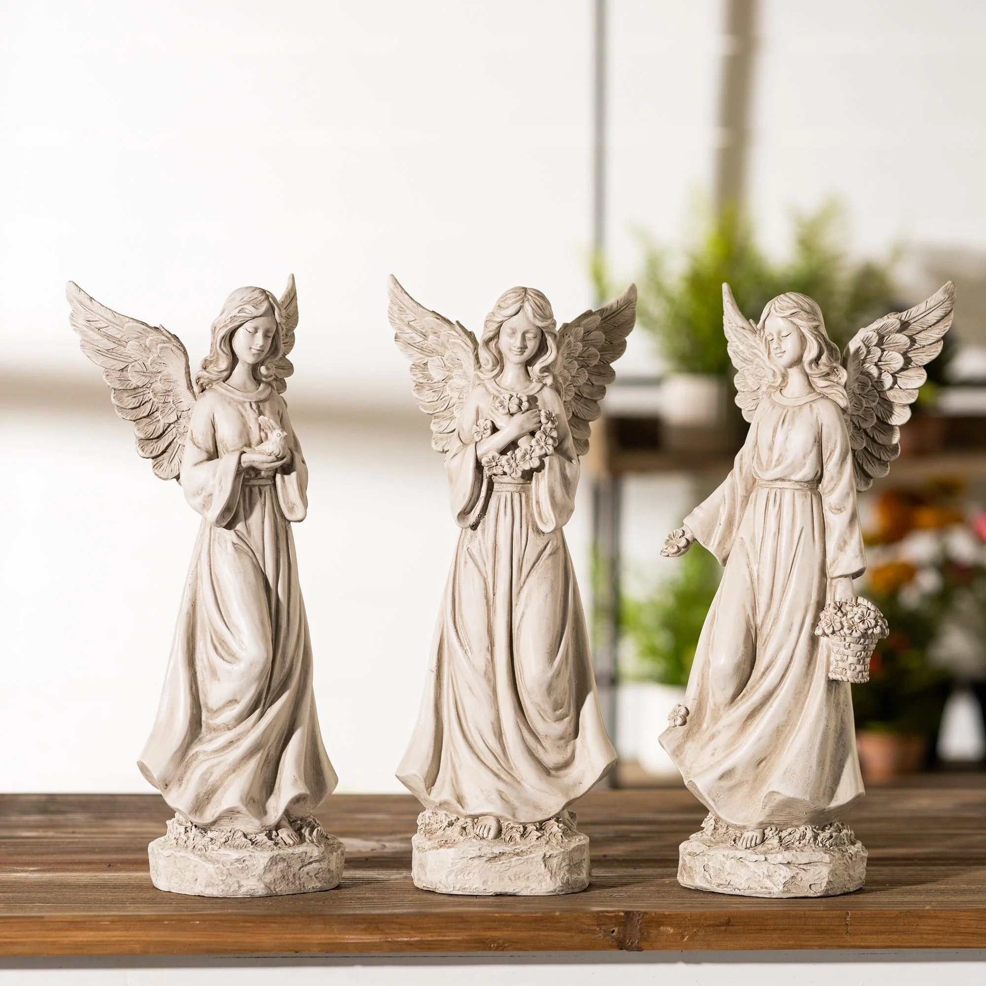 Floral Angel Statue (Set of 3) - Image 5