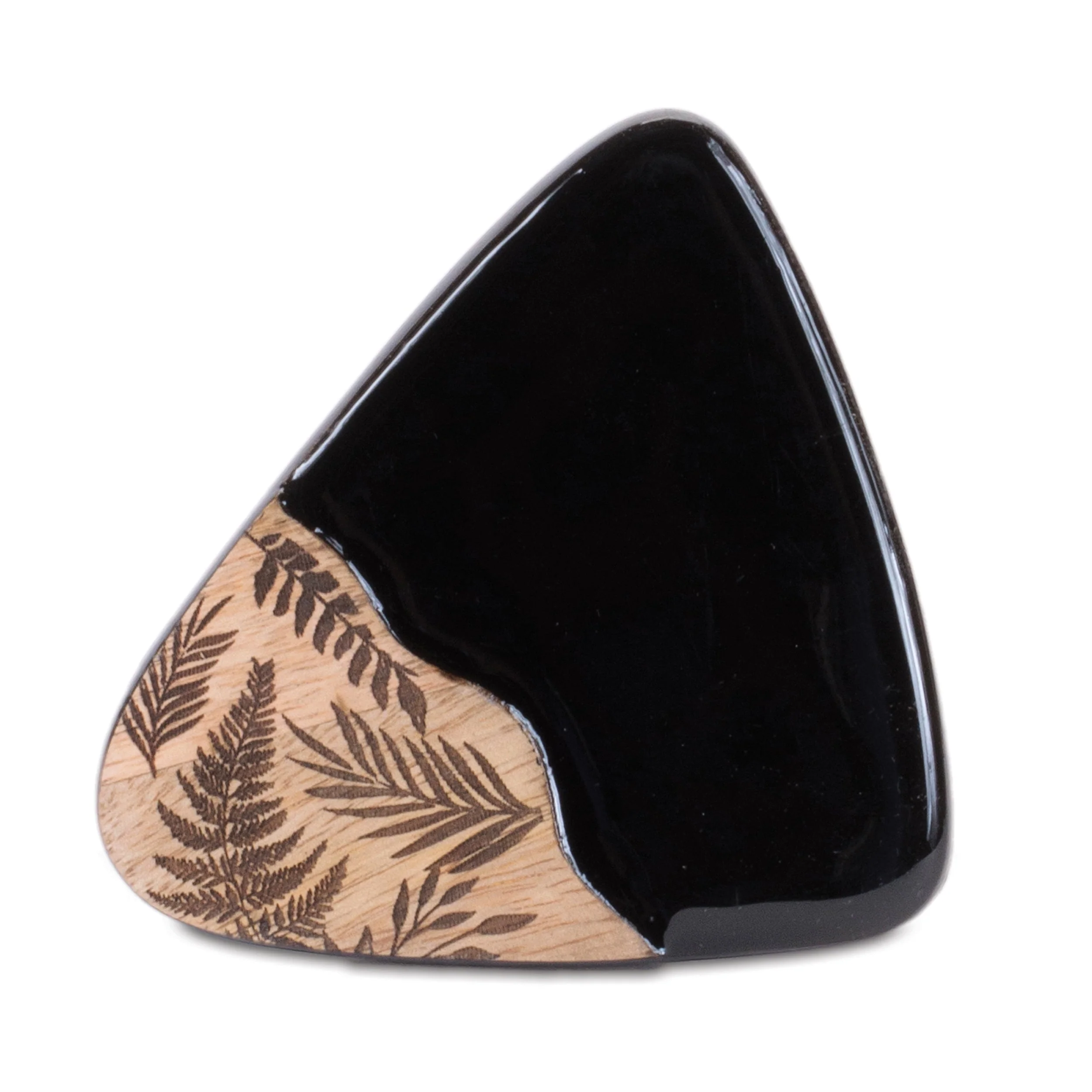 Floral etched wood coaster with holder (set of 4) - Image 2