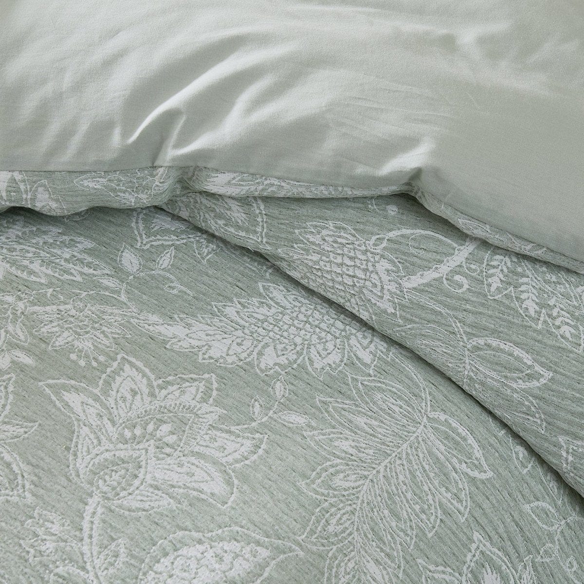 Floral Jacobean Gauze Jacquard Duvet Cover Set - Image 8
