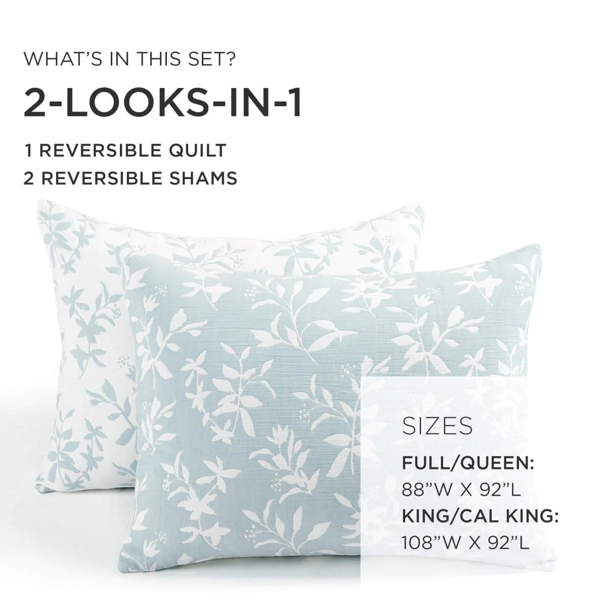 Floral Jacquard Reversible Soft Matelassé 3 Piece Quilt Set - Image 17