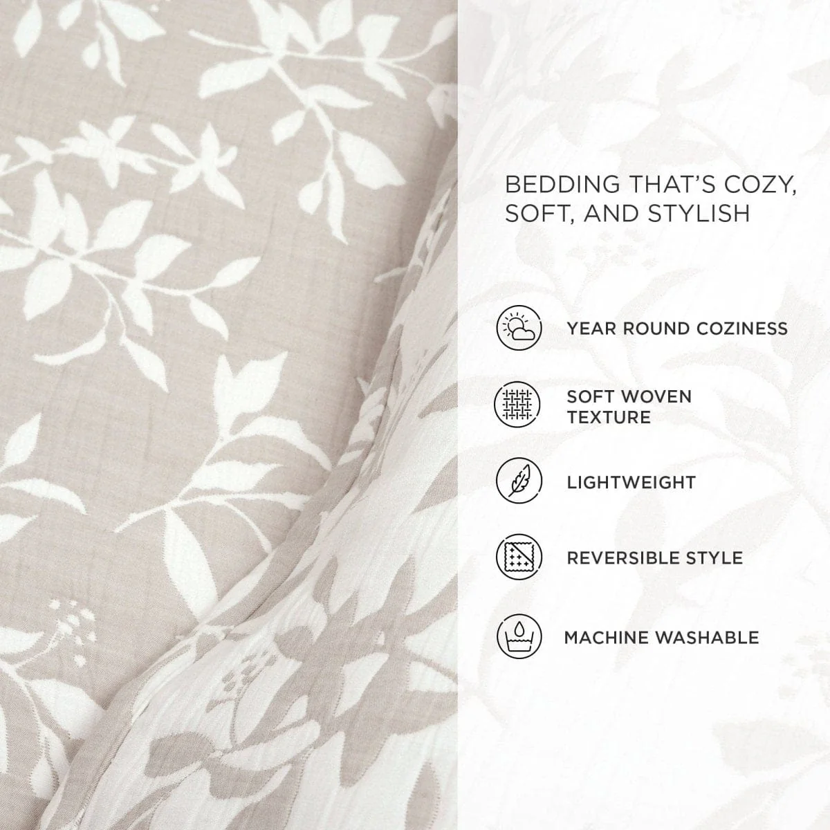 Floral Jacquard Reversible Soft Matelassé 3 Piece Quilt Set - Image 9