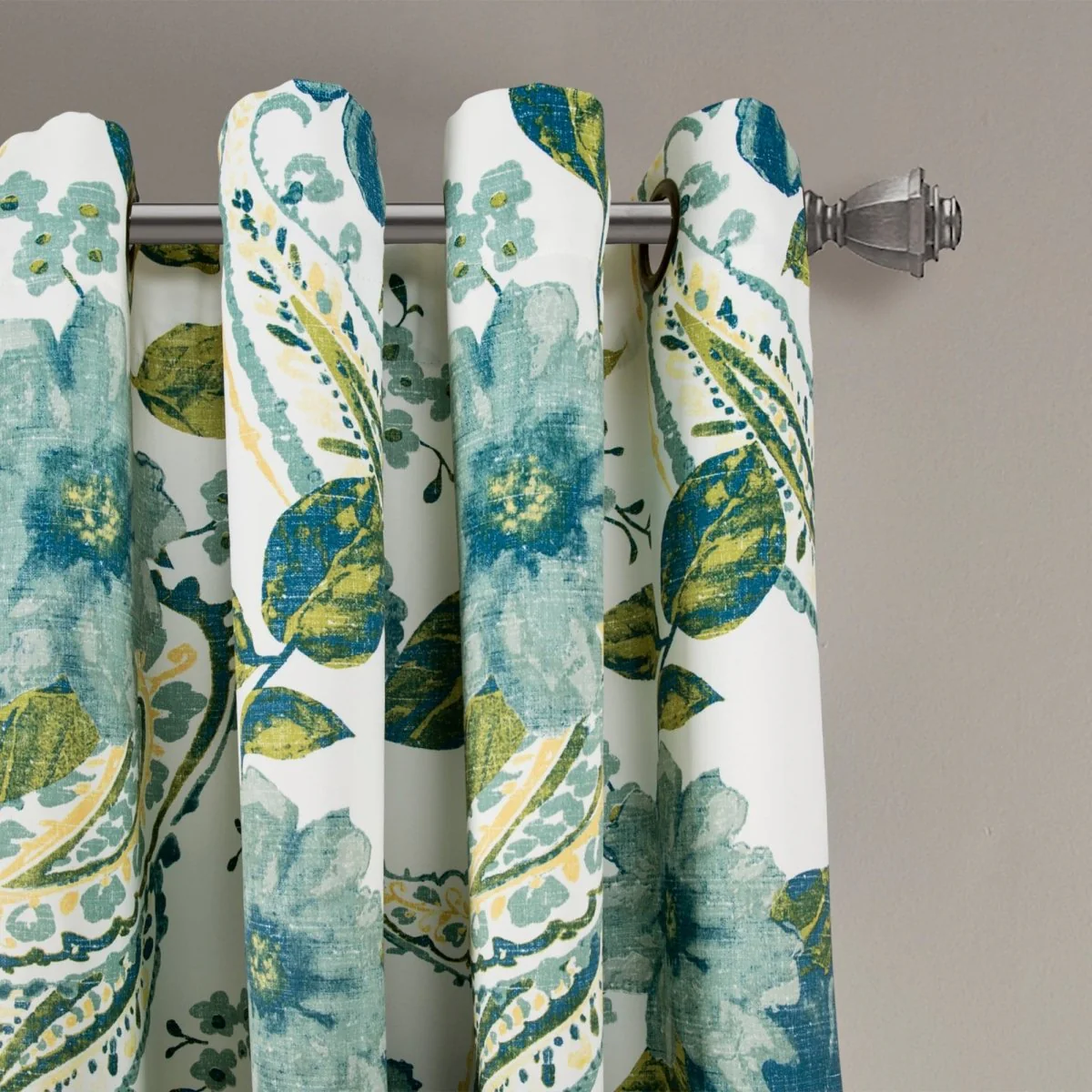 Floral Paisley Light Filtering Window Curtain Set - Image 3