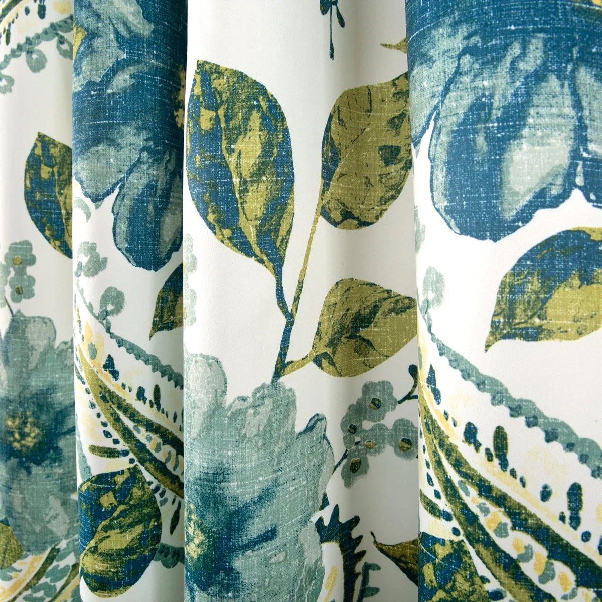 Floral Paisley Light Filtering Window Curtain Set - Image 4