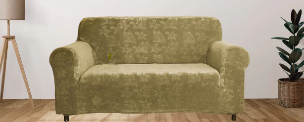 Floral Pattern Velvet Stretch Slipcover - Image 3