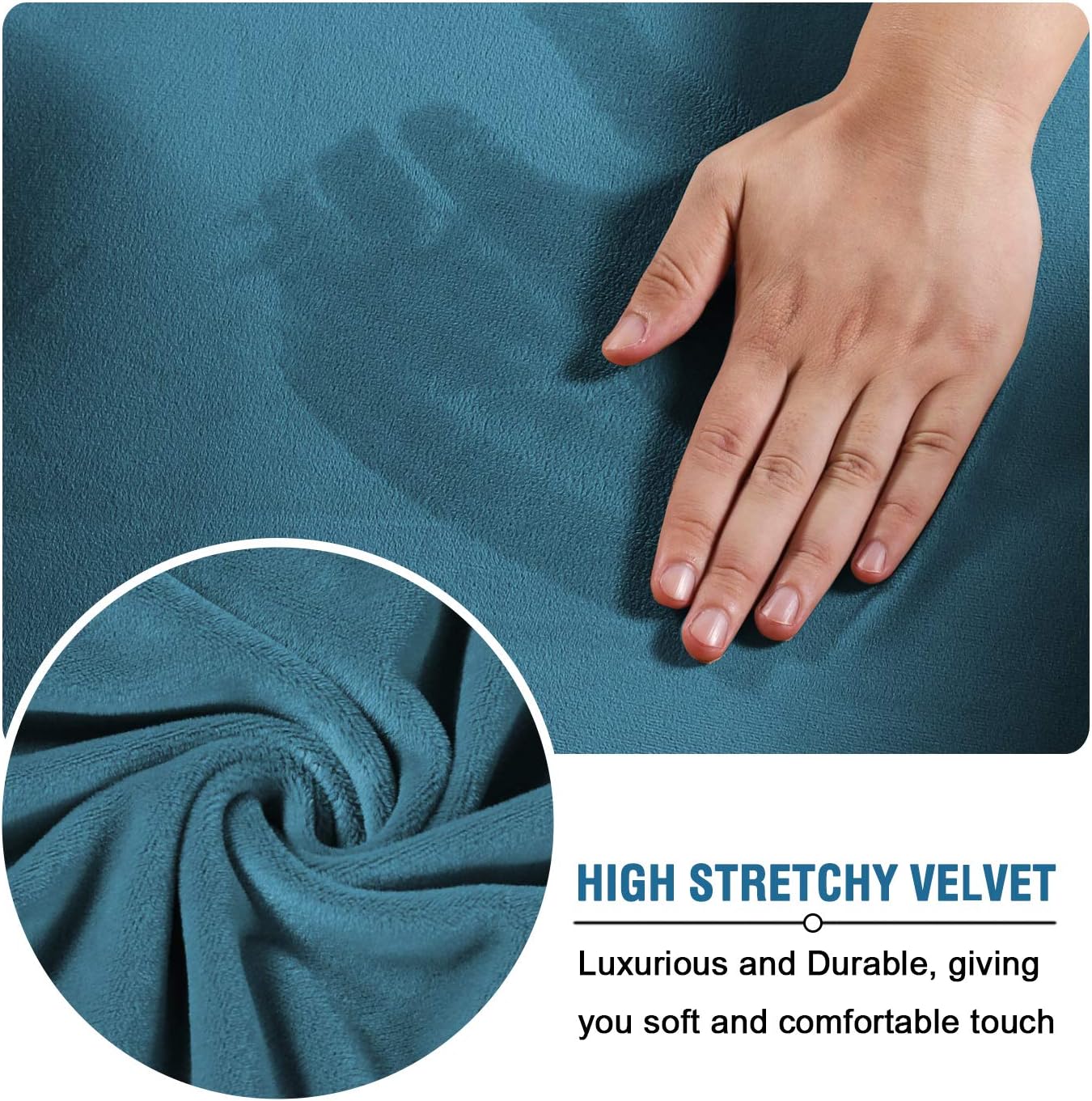 Floral Pattern Velvet Stretch Slipcover - Image 4