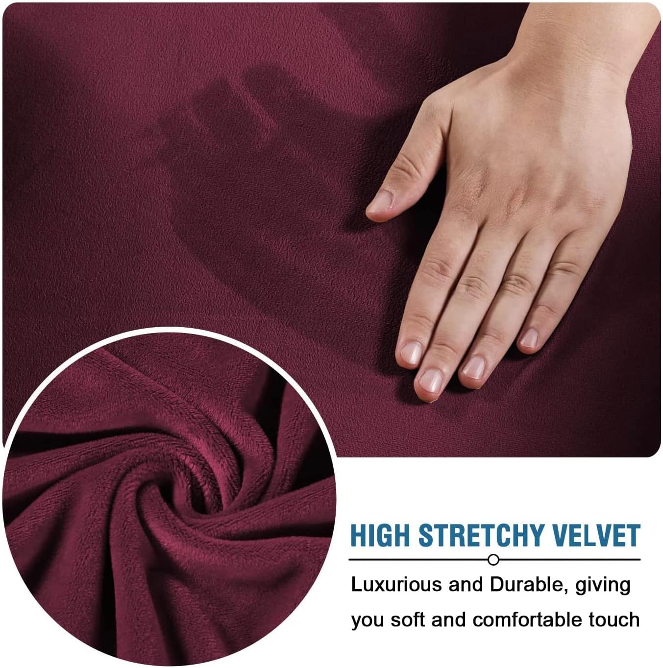 Floral Pattern Velvet Stretch Slipcover - Image 5