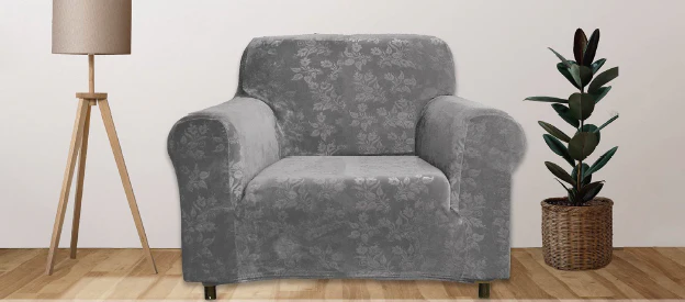 Floral Pattern Velvet Stretch Slipcover - Image 6
