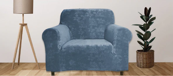 Floral Pattern Velvet Stretch Slipcover - Image 8