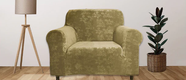 Floral Pattern Velvet Stretch Slipcover - Image 9