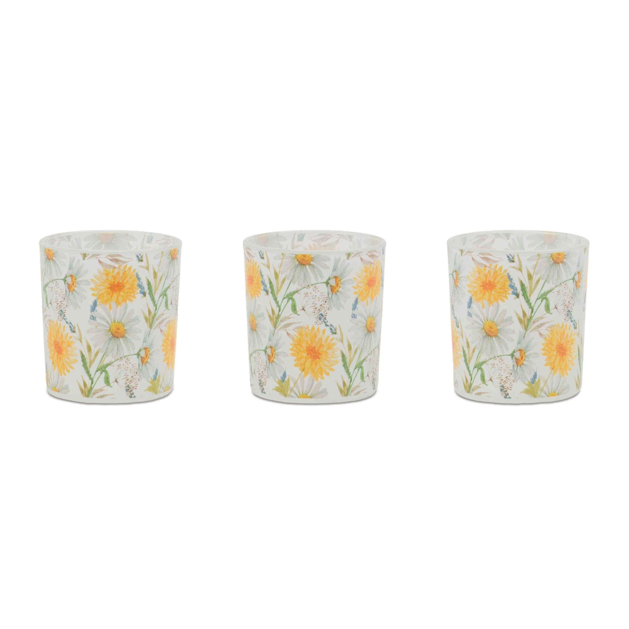 Floral Print Votive Candle Holder Set of 3 - Image 4