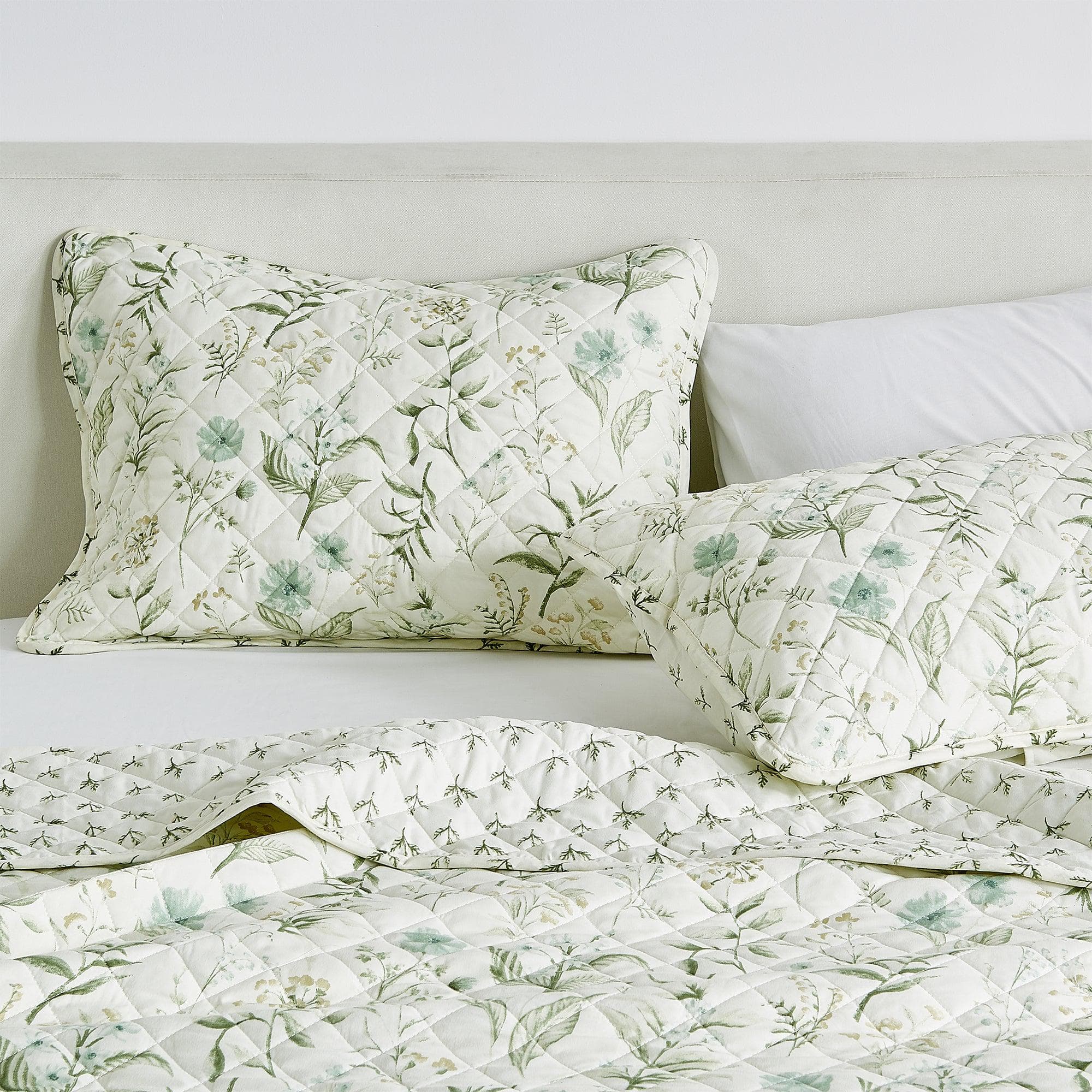 Floral Printed Microfiber Quilt Set - Glyndora Collection - Image 3