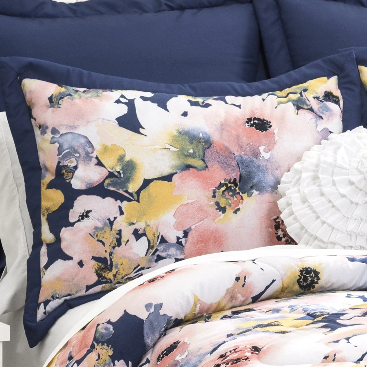 Floral Watercolor Comforter 7 Piece Set - Image 2