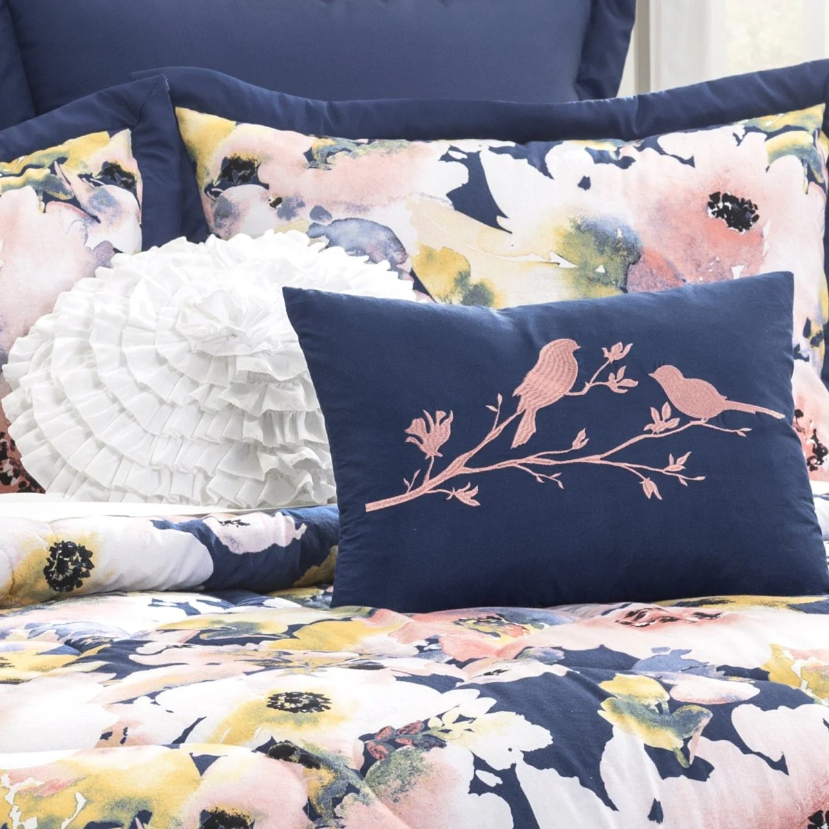 Floral Watercolor Comforter 7 Piece Set - Image 3