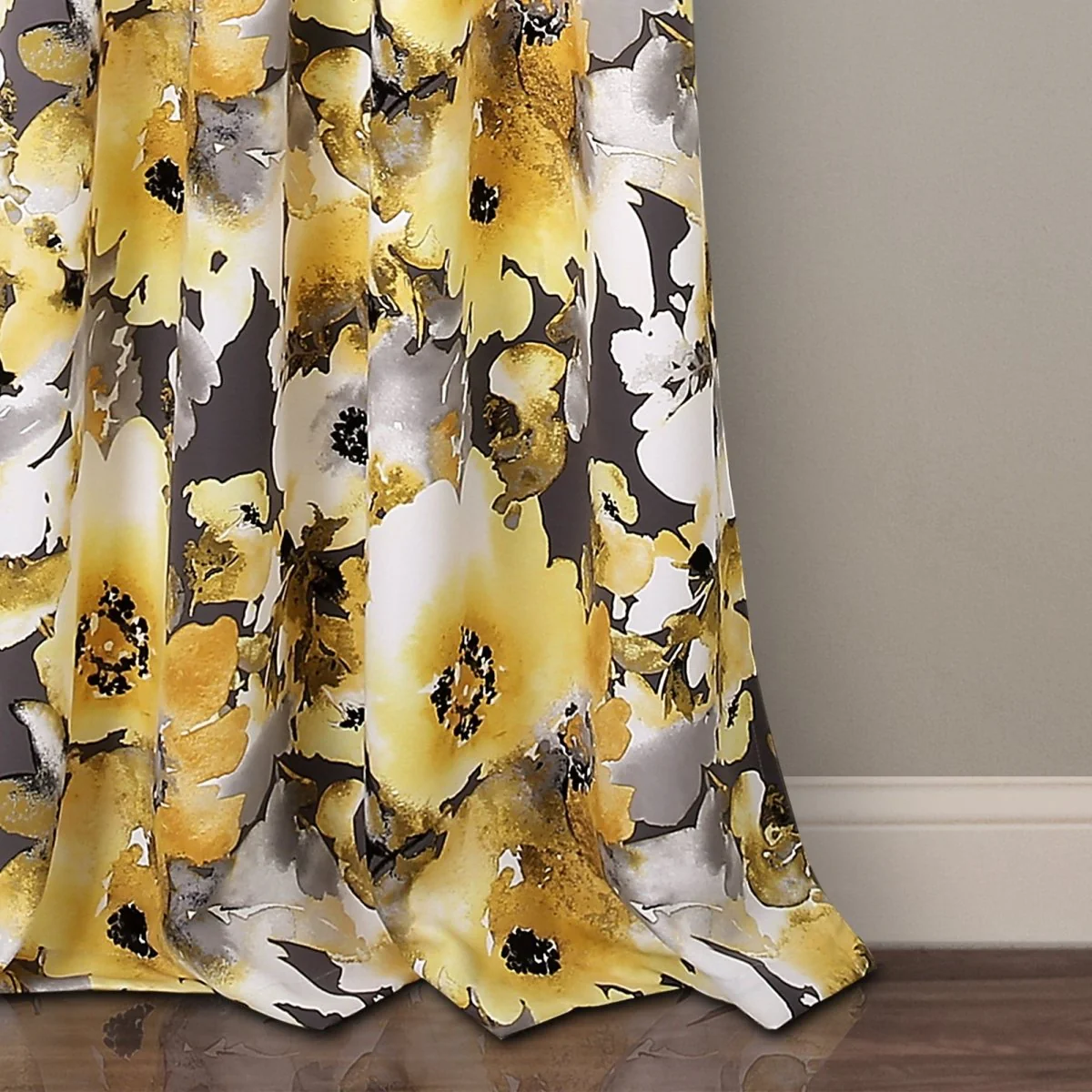Floral Watercolor Room Darkening Window Curtain Panel Set - Image 5
