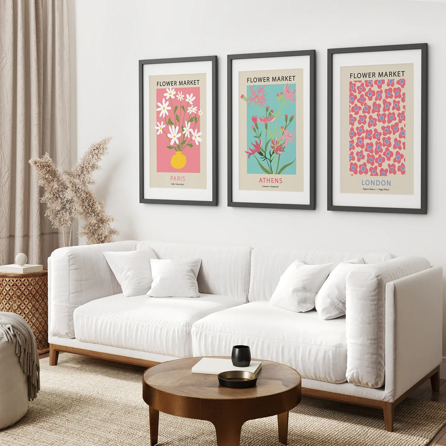 Flower Market Prints Set of 3 in Pink & Blue - Image 5