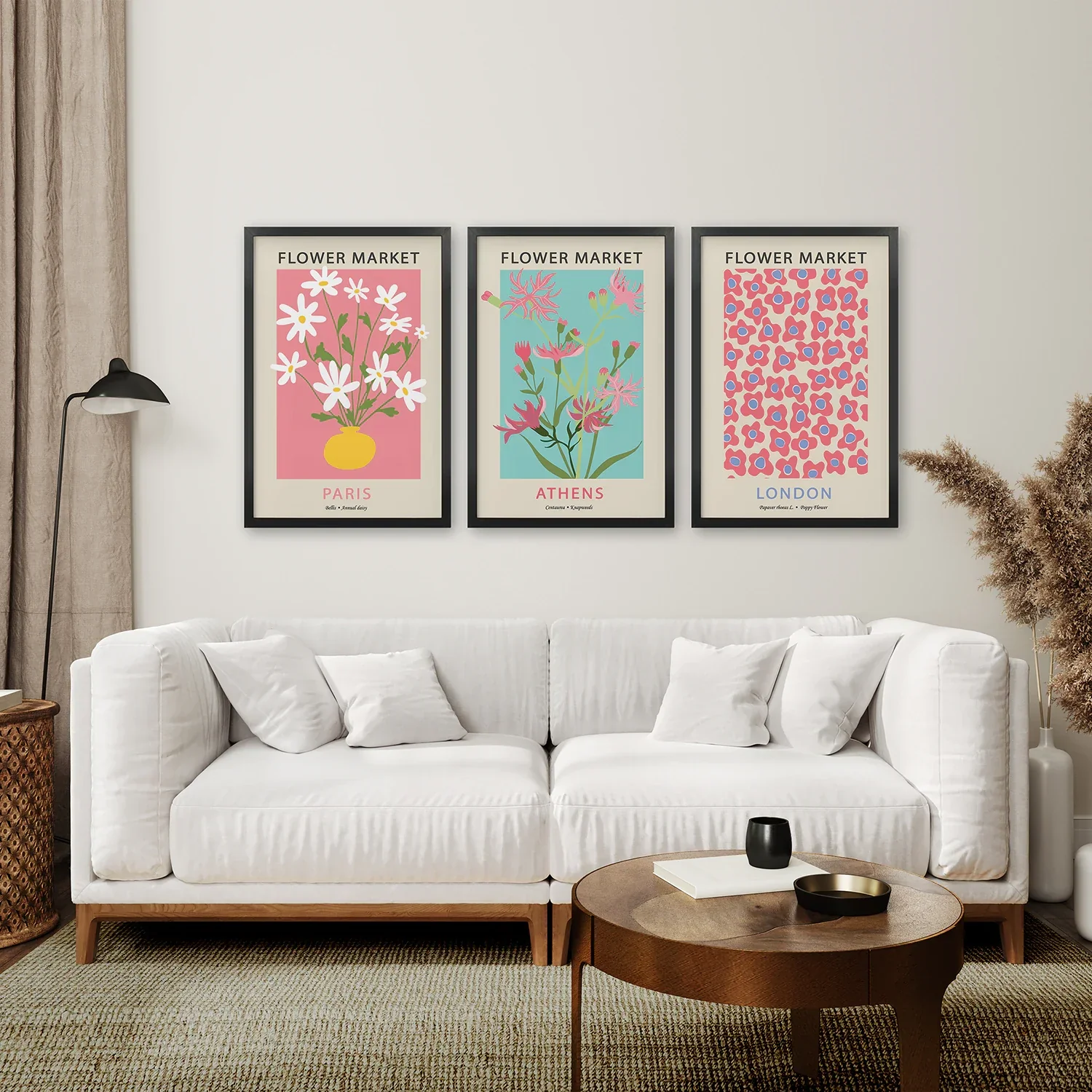 Flower Market Prints Set of 3 in Pink & Blue - Image 6
