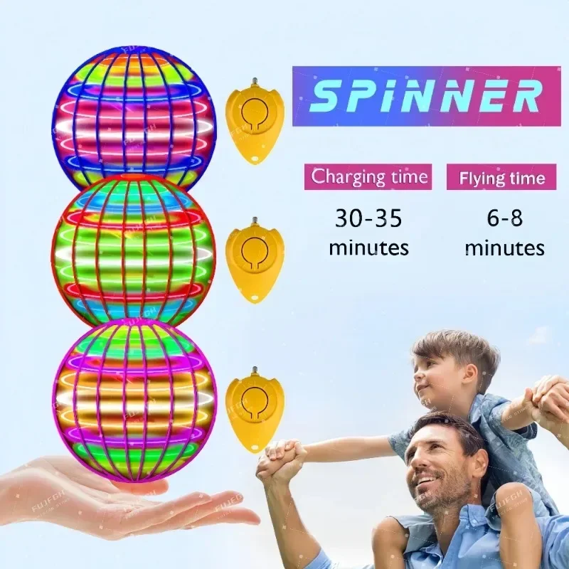 Flying LED Ball Toy for Kids – Hand Controlled 360° Rotating Cosmic Globe - Image 2