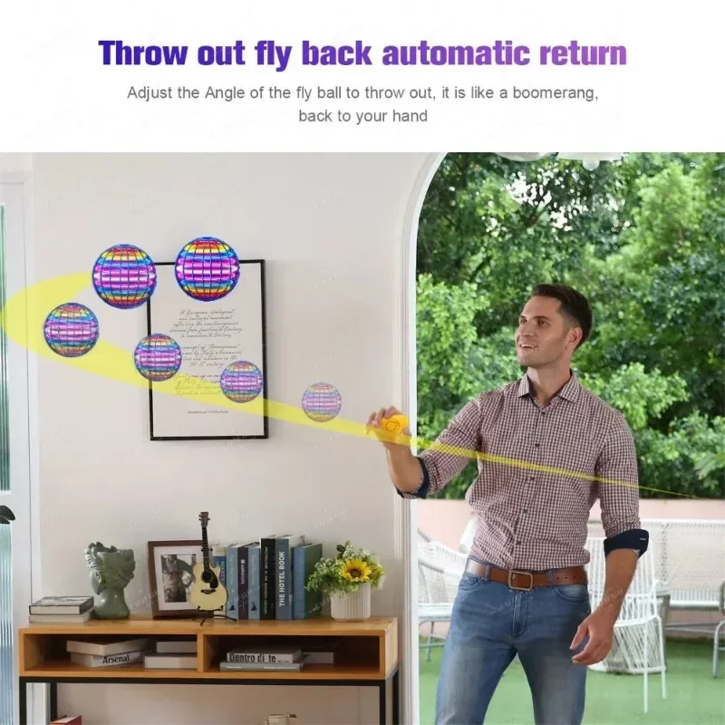 Flying LED Ball Toy for Kids – Hand Controlled 360° Rotating Cosmic Globe - Image 3
