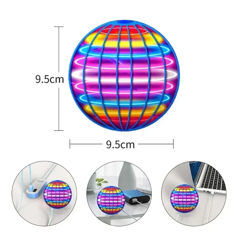 Flying LED Ball Toy for Kids – Hand Controlled 360° Rotating Cosmic Globe - Image 5