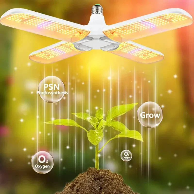 Foldable LED Grow Light E27 Full Spectrum Plant Bulb for Indoor Plants - Image 2