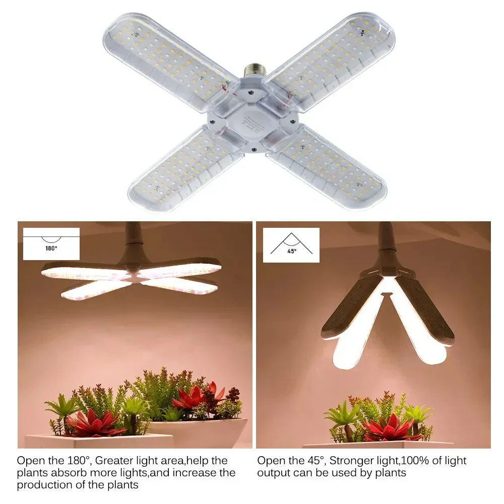 Foldable LED Grow Light E27 Full Spectrum Plant Bulb for Indoor Plants - Image 5