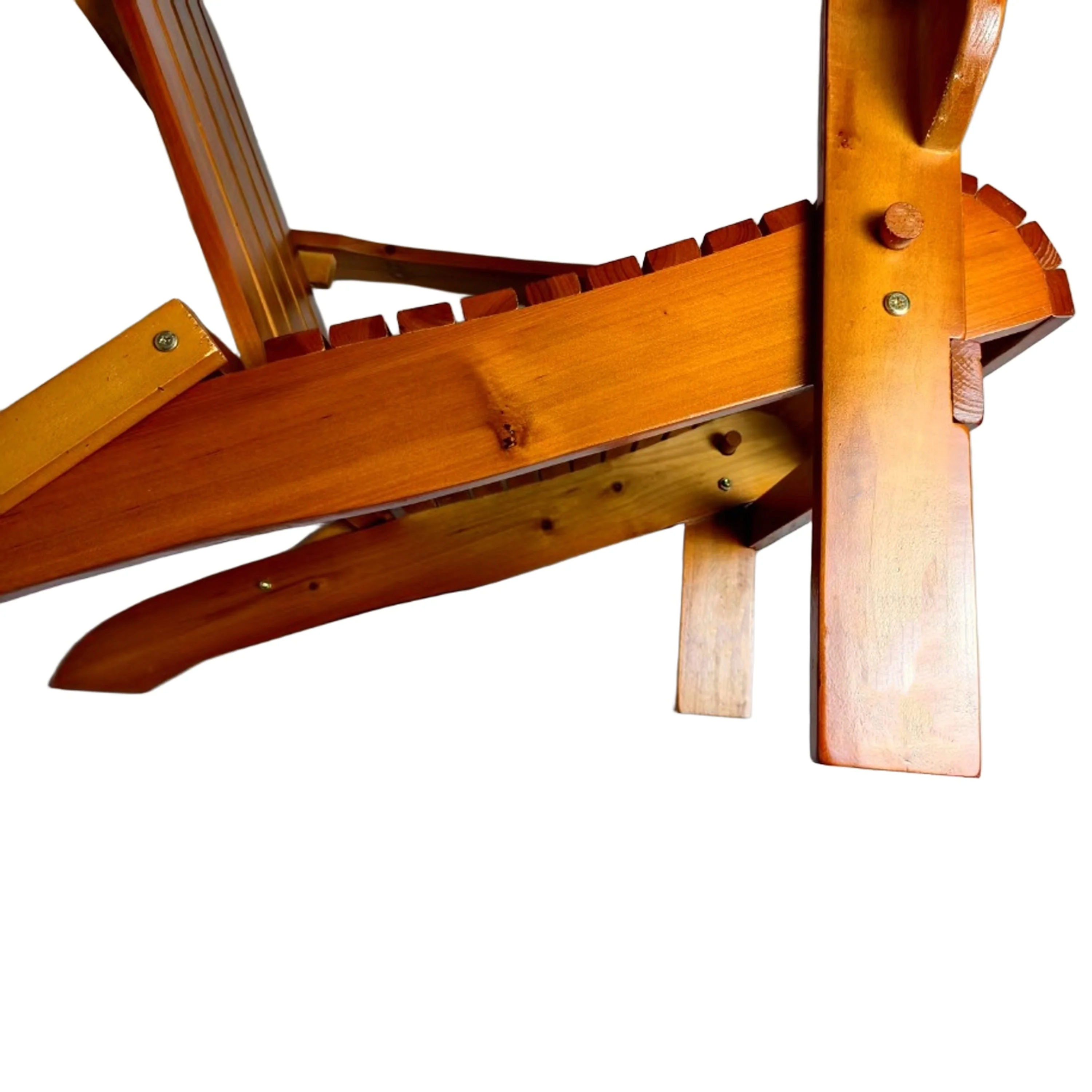 Foldable Solid Wood Adirondack Chair in Oak Finish - Image 11