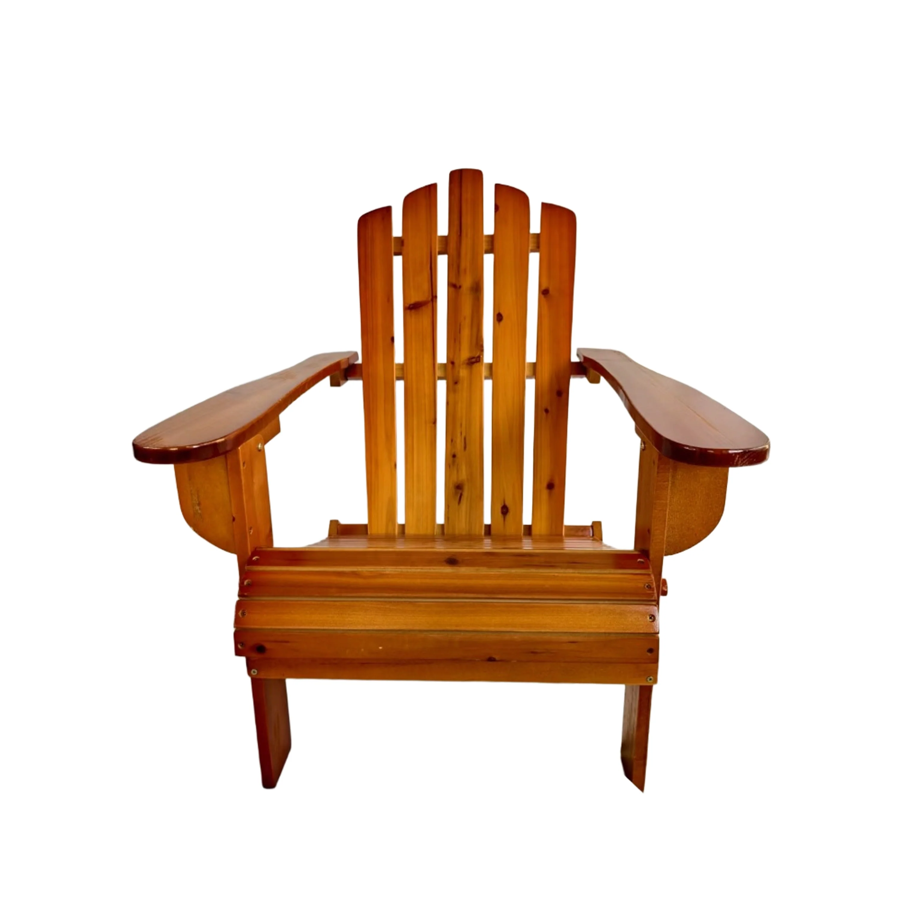 Foldable Solid Wood Adirondack Chair in Oak Finish - Image 4
