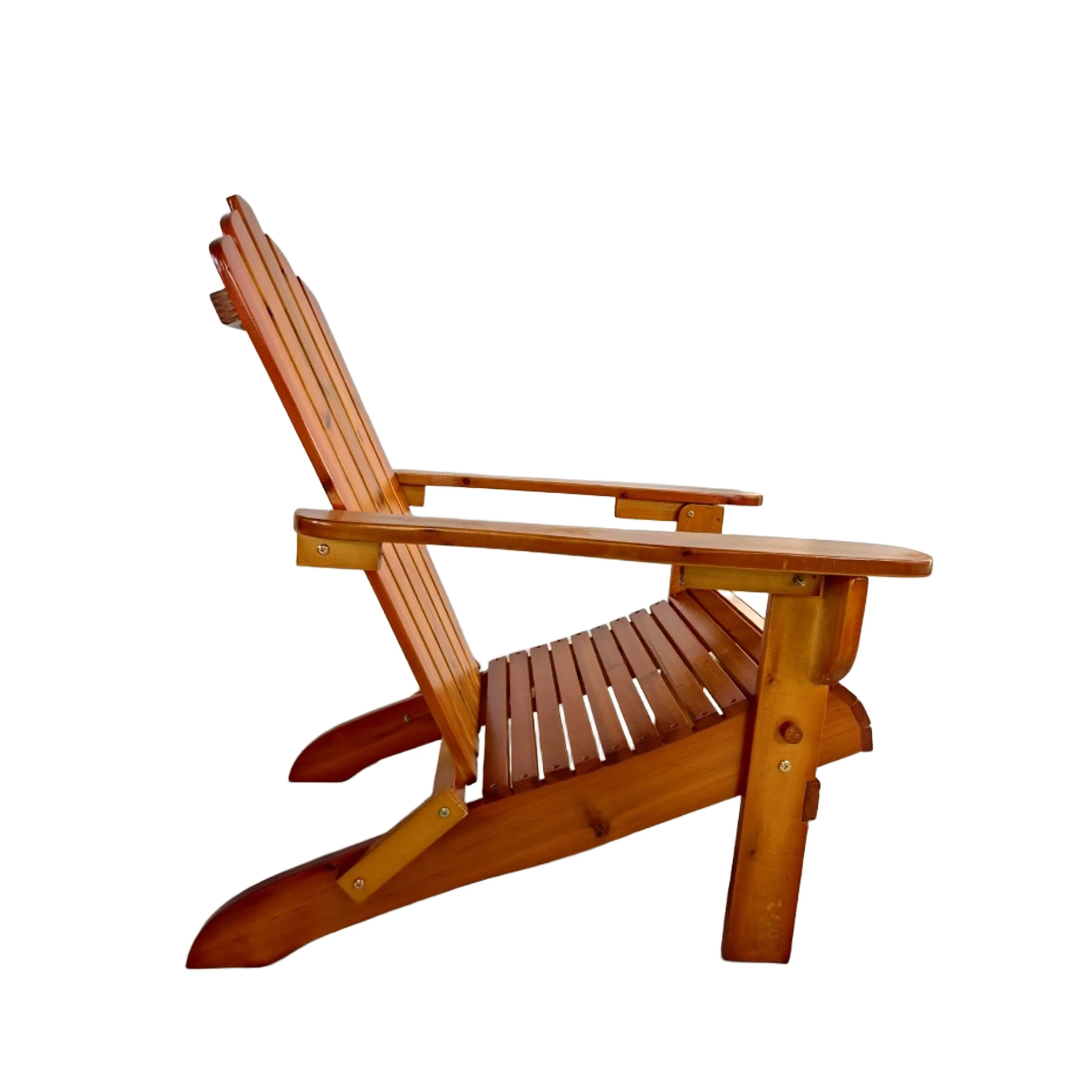 Foldable Solid Wood Adirondack Chair in Oak Finish - Image 6