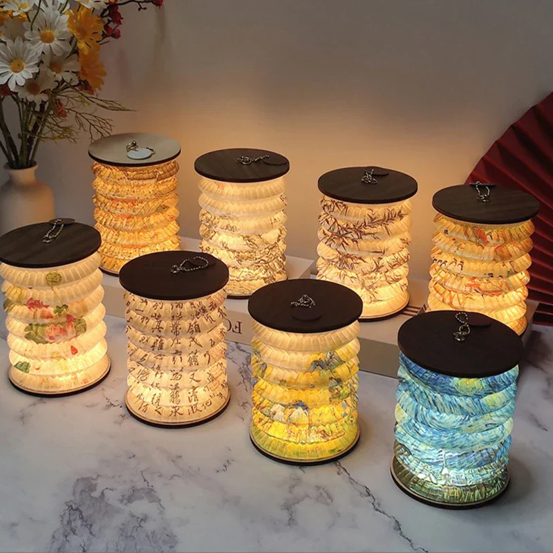 Foldable Touch Dimmable LED Table Lamp USB Rechargeable Portable Bedside Lantern - Image 2
