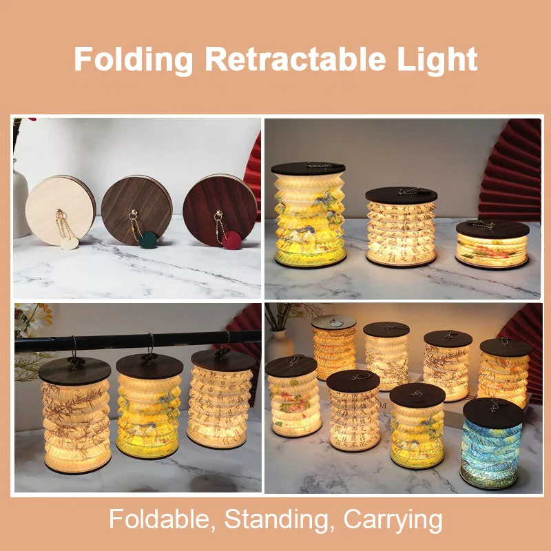 Foldable Touch Dimmable LED Table Lamp USB Rechargeable Portable Bedside Lantern - Image 5
