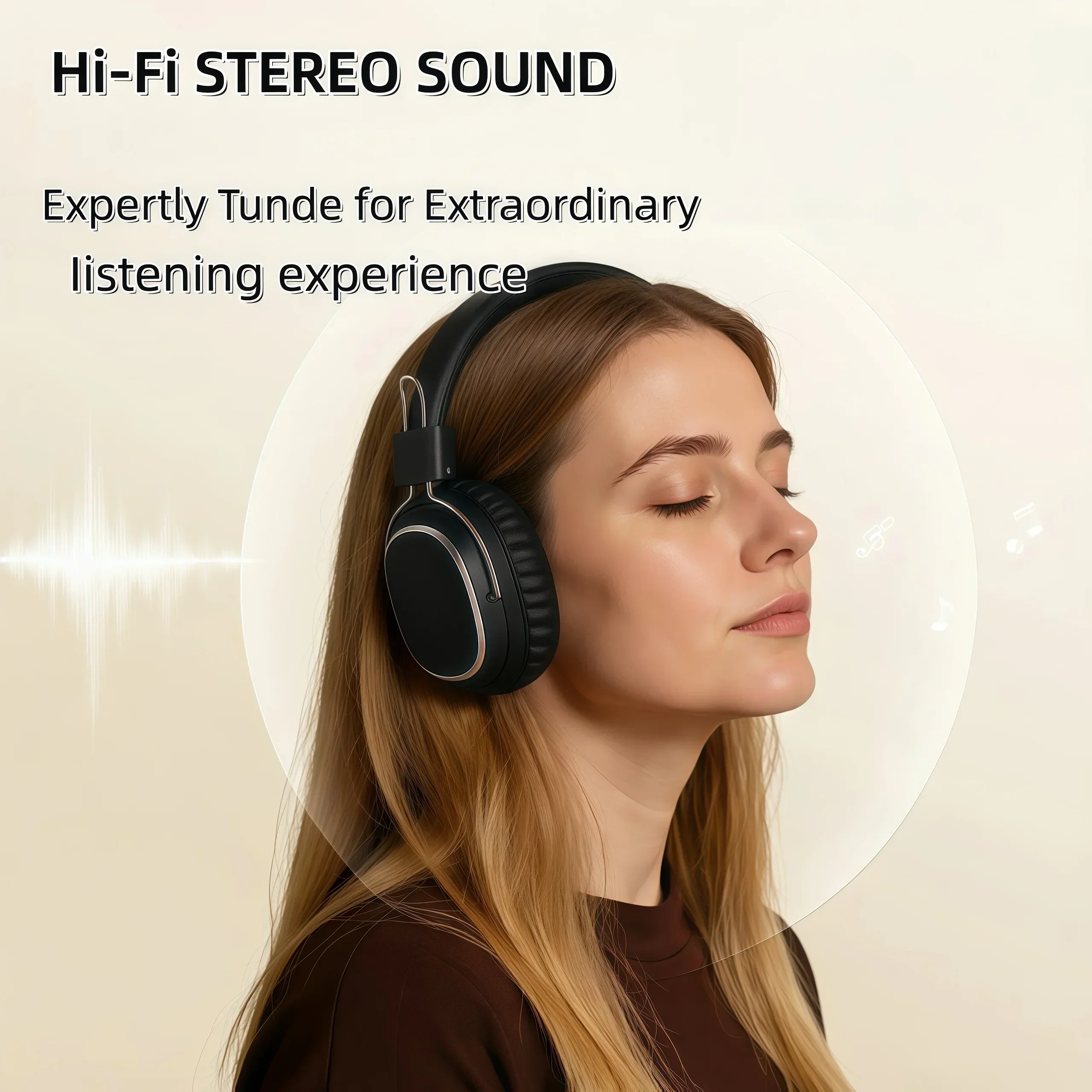 Foldable Wireless Bluetooth 5.3 Headphones with Mic Stereo Over Ear Wired Option - Image 2